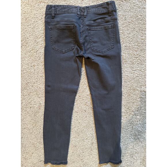 Free People Distressed Cropped Ankle Skinny Jeans Gray | Women’s 27 - Picture 3 of 5